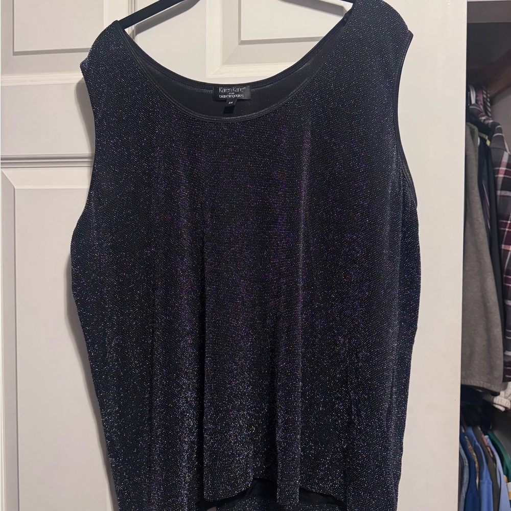 Karen Kane Black Glitter Blouse